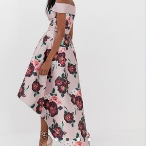 Chi Chi London extreme bandeau dress in dusky pink